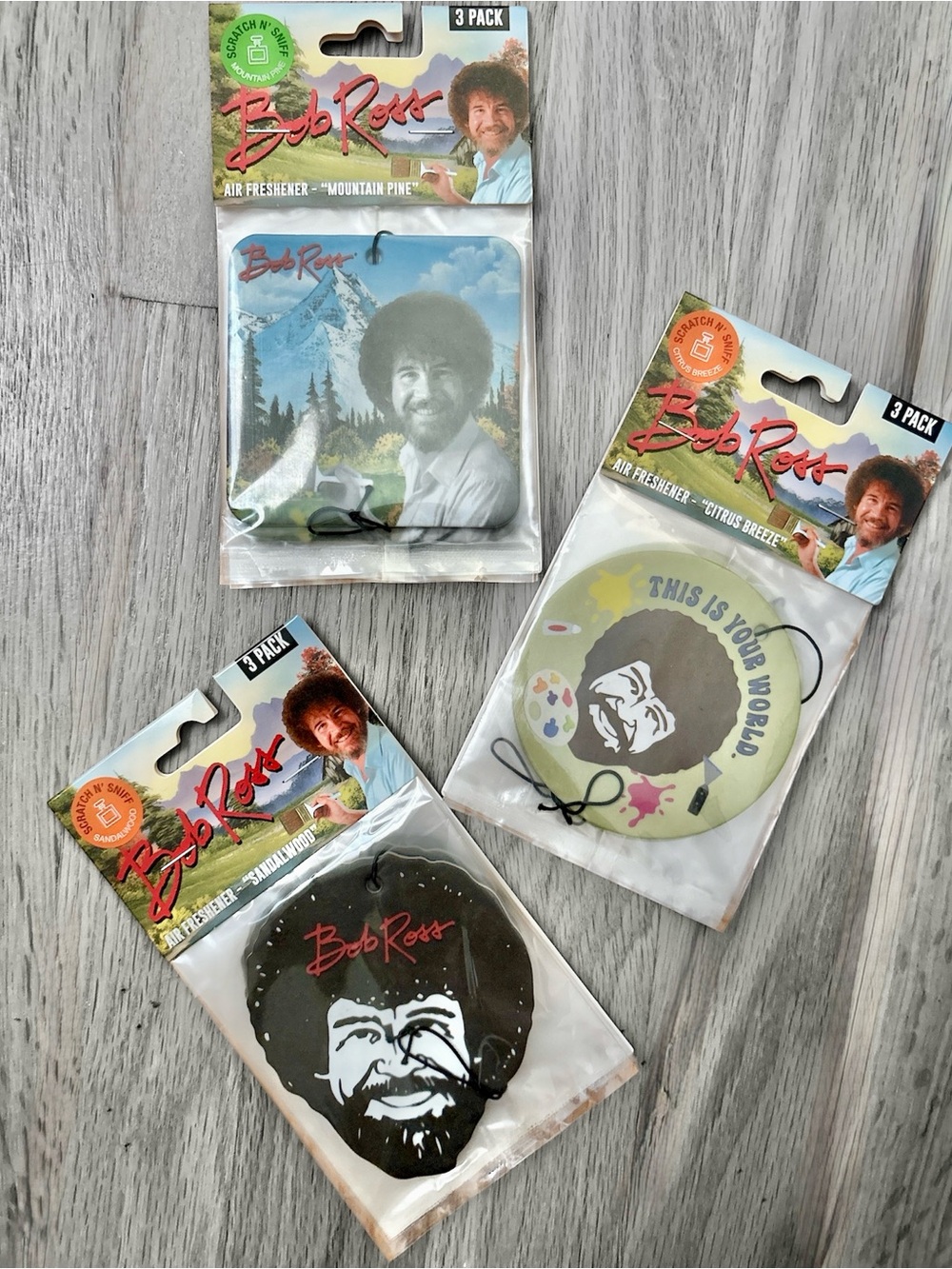 🛍️5️⃣ /💲2️⃣5️⃣🛍️ BOB ROSS 3-Pack Scented Air Freshener (You Pick)